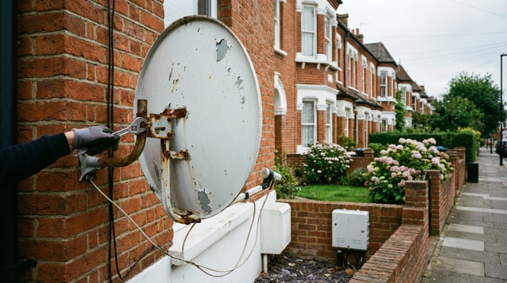 British households dismantling satellite dishes for IPTV United Kingdom services