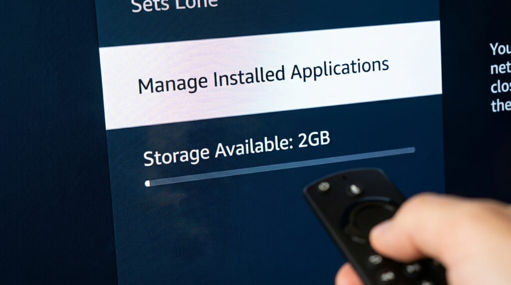 Cleaning Firestick storage and cache to improve streaming performance.