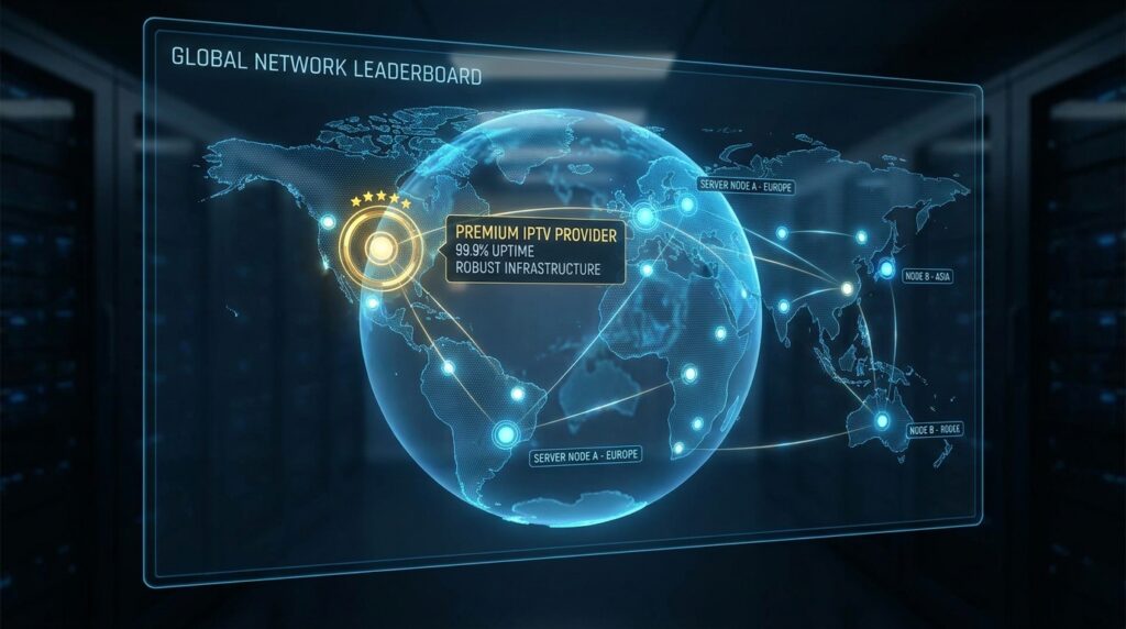 Global server network map of a high-quality IPTV provider.