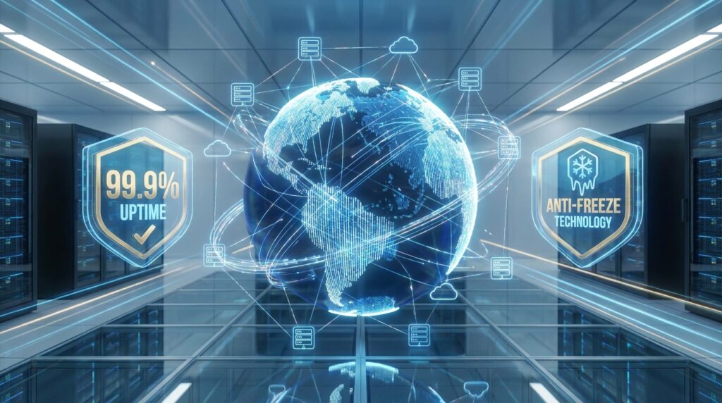 Global server network visualization for a high-quality IPTV provider.