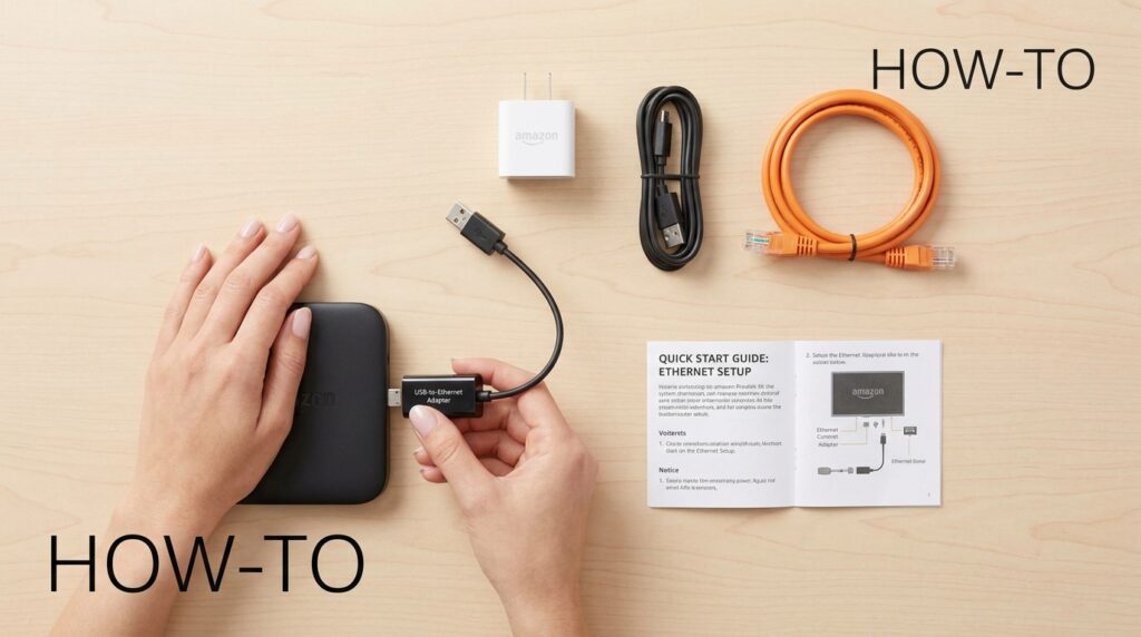 Professional setup guide for IPTV on Firestick using an Ethernet adapter.