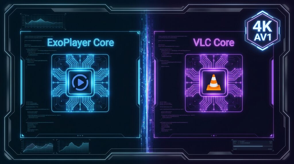 XCIPTV Player dual engine architecture ExoPlayer and VLC for 4K AV1 IPTV streaming 2026