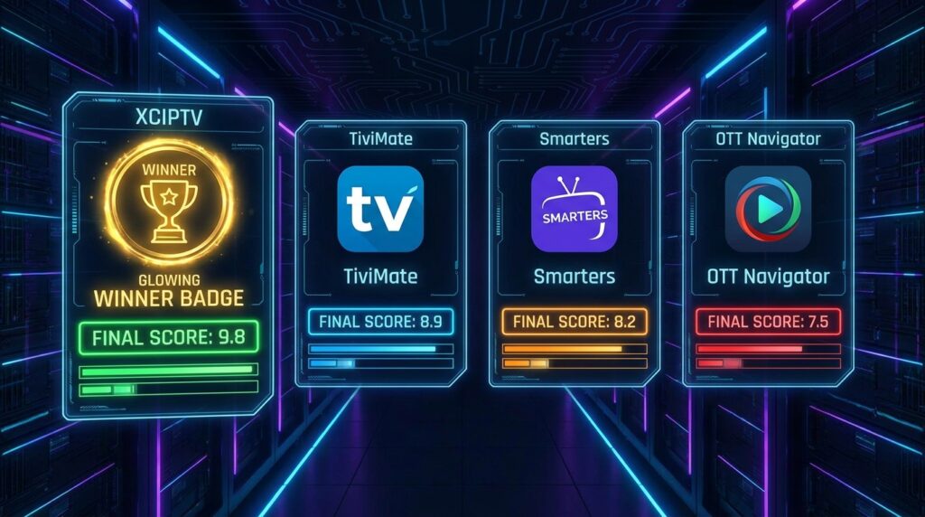 XCIPTV Player vs TiviMate vs IPTV Smarters Pro vs OTT Navigator best IPTV player 2026